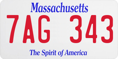 MA license plate 7AG343