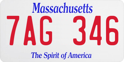 MA license plate 7AG346