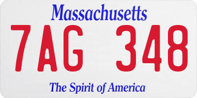 MA license plate 7AG348