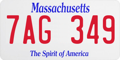 MA license plate 7AG349