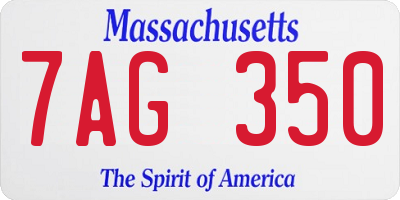 MA license plate 7AG350