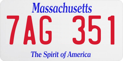 MA license plate 7AG351