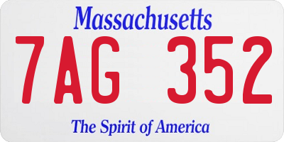 MA license plate 7AG352
