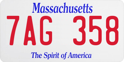 MA license plate 7AG358