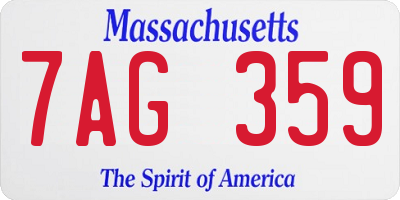 MA license plate 7AG359