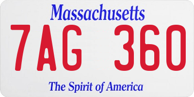 MA license plate 7AG360