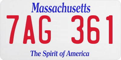 MA license plate 7AG361