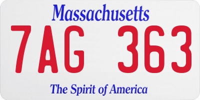 MA license plate 7AG363