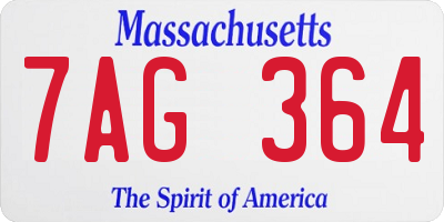 MA license plate 7AG364