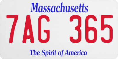 MA license plate 7AG365