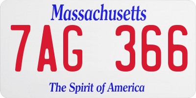 MA license plate 7AG366