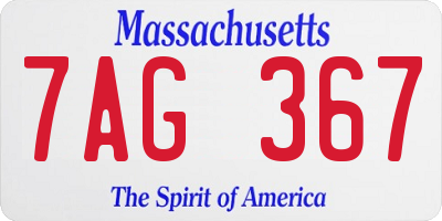 MA license plate 7AG367