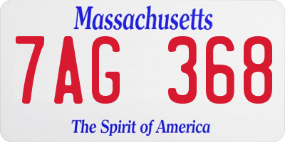 MA license plate 7AG368