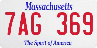 MA license plate 7AG369