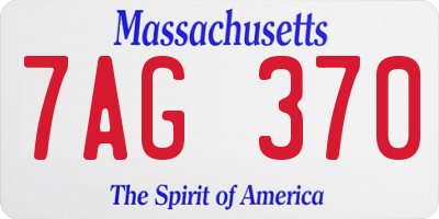 MA license plate 7AG370
