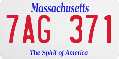 MA license plate 7AG371
