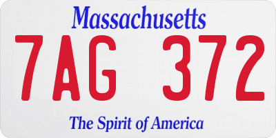 MA license plate 7AG372