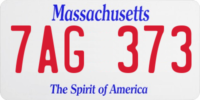 MA license plate 7AG373