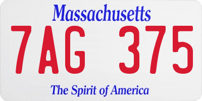 MA license plate 7AG375