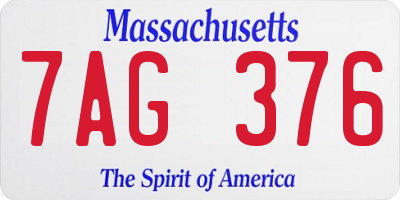 MA license plate 7AG376
