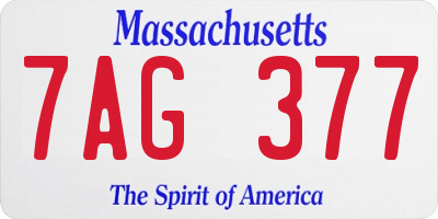 MA license plate 7AG377
