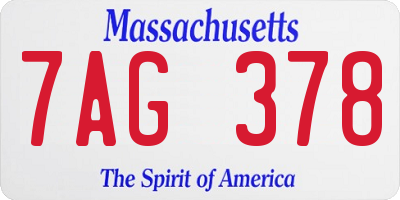 MA license plate 7AG378
