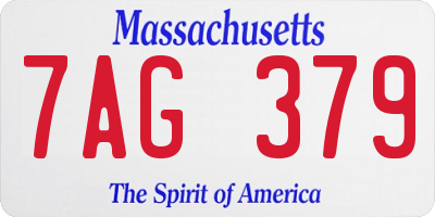 MA license plate 7AG379