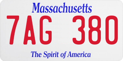 MA license plate 7AG380