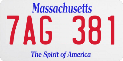 MA license plate 7AG381