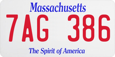 MA license plate 7AG386