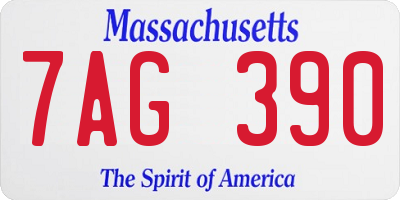 MA license plate 7AG390