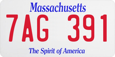 MA license plate 7AG391