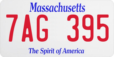 MA license plate 7AG395