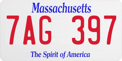 MA license plate 7AG397