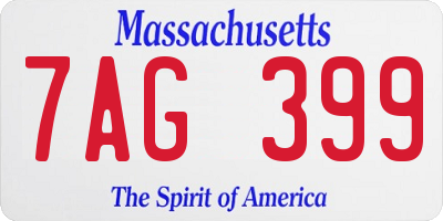 MA license plate 7AG399