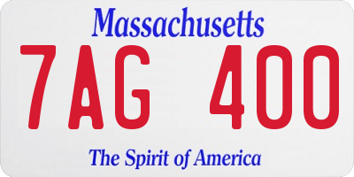 MA license plate 7AG400