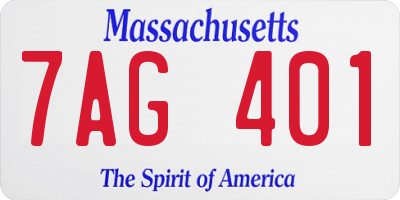 MA license plate 7AG401