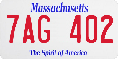 MA license plate 7AG402