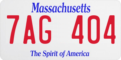 MA license plate 7AG404