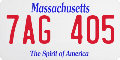 MA license plate 7AG405