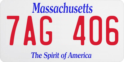 MA license plate 7AG406