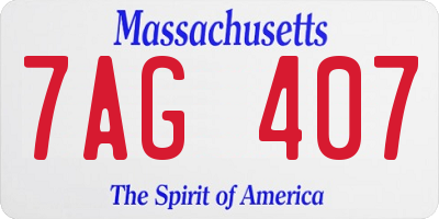 MA license plate 7AG407