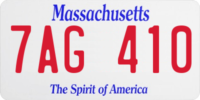 MA license plate 7AG410