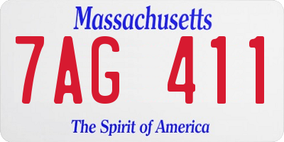 MA license plate 7AG411