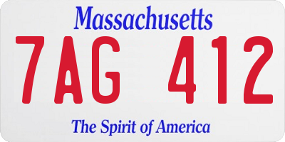MA license plate 7AG412