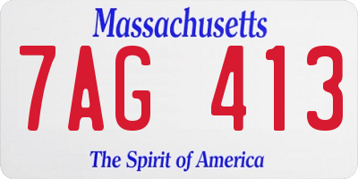 MA license plate 7AG413