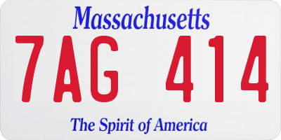 MA license plate 7AG414