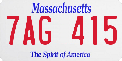 MA license plate 7AG415