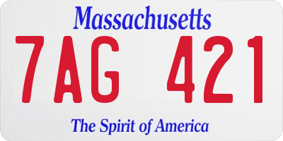 MA license plate 7AG421