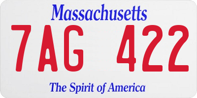 MA license plate 7AG422